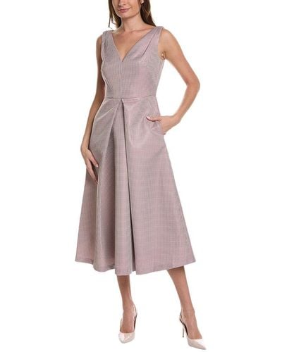 Kay Unger Claire Tea Length Midi Dress - Pink