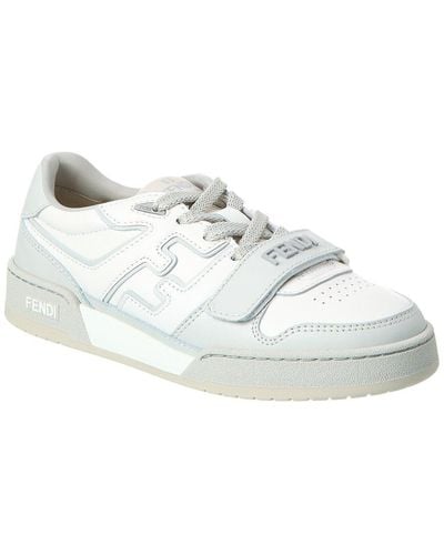 Fendi Match Leather Sneaker - White