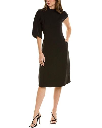 Gracia One-sleeve Midi Dress - Black