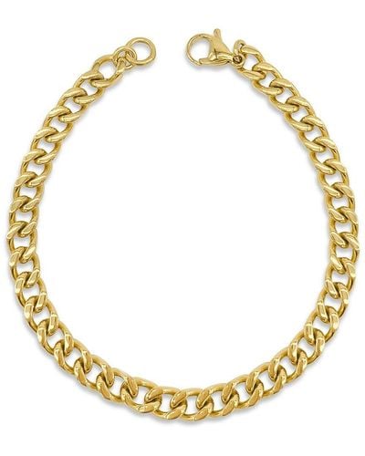 Adornia 14k Plated Cuban Chain Bracelet - Metallic