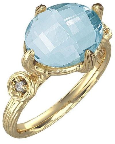 I. REISS 14k 3.35 Ct. Tw. Diamond & Blue Topaz Cocktail Ring