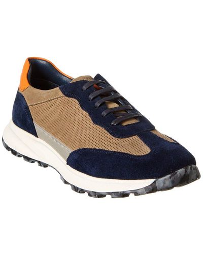 French Connection Ravi Suede Trainer - Blue