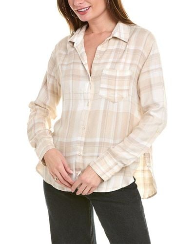 Splendid Ava Plaid Button-down Shirt - Natural