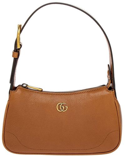 Gucci Aphrodite Mini Leather Shoulder Bag - Brown