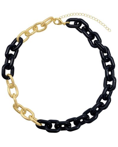 Adornia 14k Plated Chain Necklace - Black