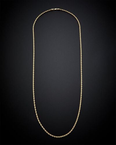 Italian Gold 14k Rope Chain Necklace - Black