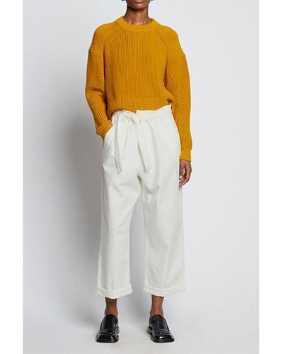 Proenza Schouler Twill Belted Pant - White