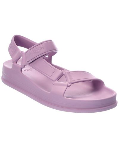 Fendi Logo Rubber Sandal - Purple