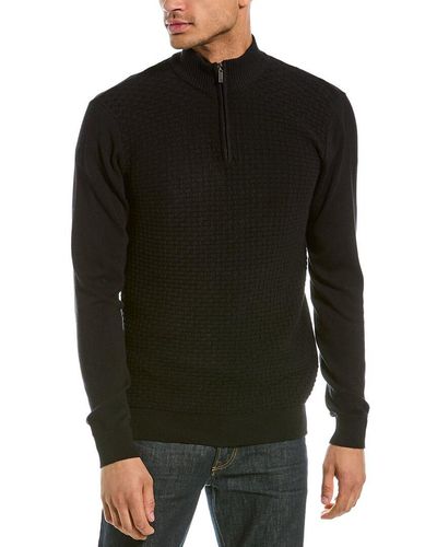 Point Zero Brick Stitch Mock Neck Sweater - Black