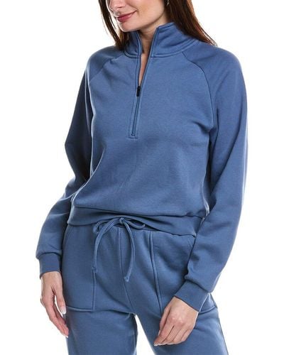 IVL COLLECTIVE Cropped Half-zip Pullover - Blue