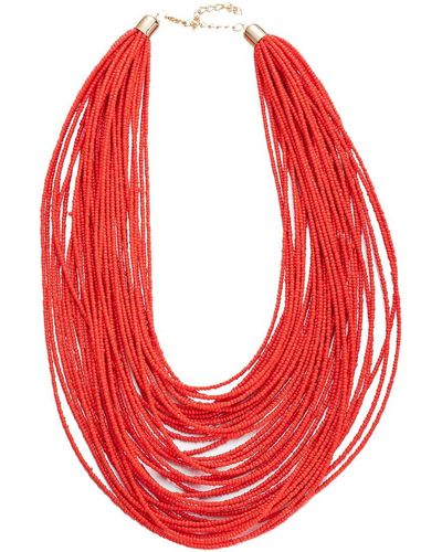 Eye Candy LA Seed Bead Necklace - Red