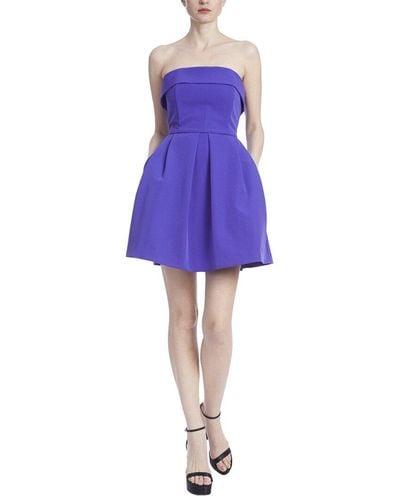 Badgley Mischka Strapless Flare Mini Dress - Purple