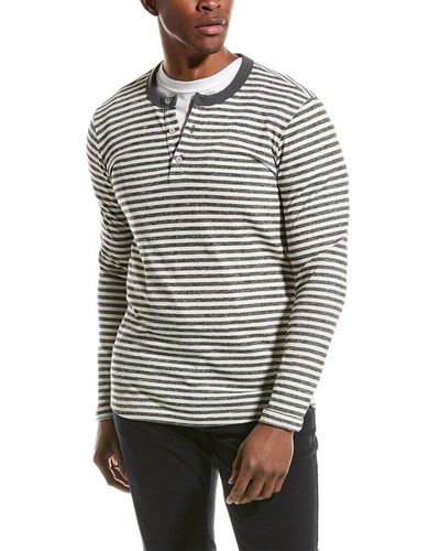 Sol Angeles Charcoal Stripe Henley - Gray