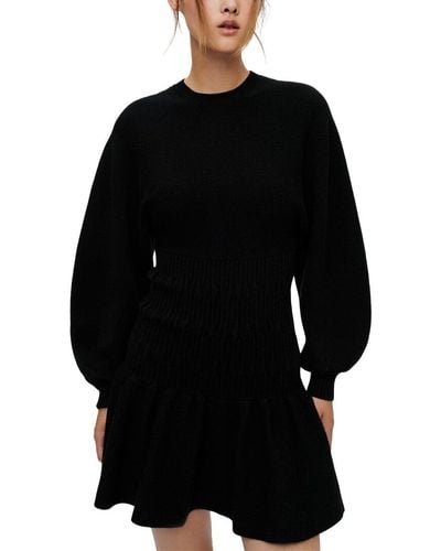 Maje Wool-blend Dress - Black