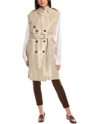 Brunello Cucinelli Belted Trench Coat - Natural