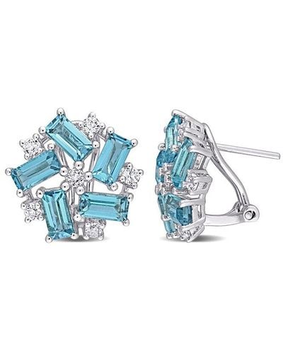 Rina Limor Silver 5.12 Ct. Tw. Gemstone Earrings - Blue