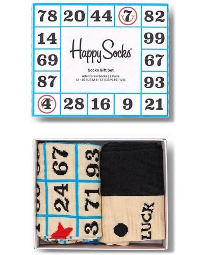 Happy Socks 2pk Feeling Lucky Socks Gift Set - Black
