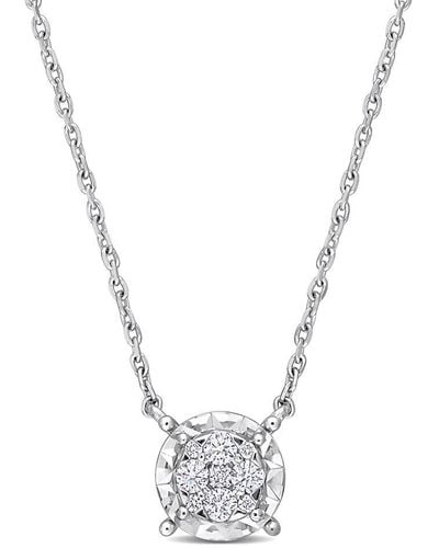Rina Limor 14k 0.14 Ct. Tw. Diamond Station Necklace - Metallic