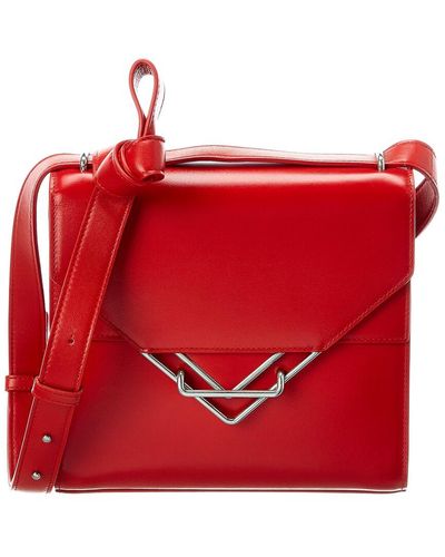 Bottega Veneta The Clip Leather Shoulder Bag - Red