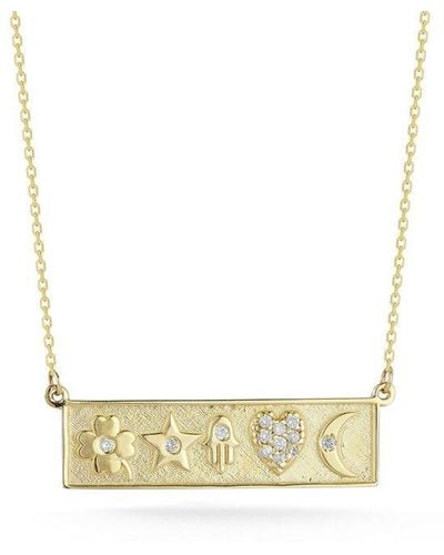 Ember Fine Jewelry 14k 0.08 Ct. Tw. Diamond Bar Necklace - White