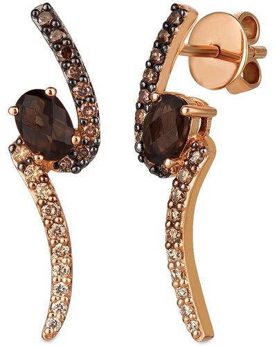 Le Vian ® 14k 1.28 Ct. Tw. Diamond & Chocolate Quartz® Drop Earrings - Multicolor