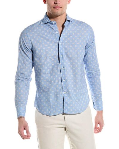 Robert Talbott Cooper Linen-blend Shirt - Blue