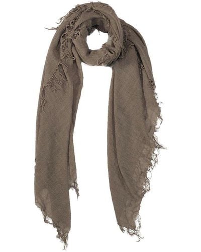 Blue Pacific Heathered Cashmere Scarf - Natural