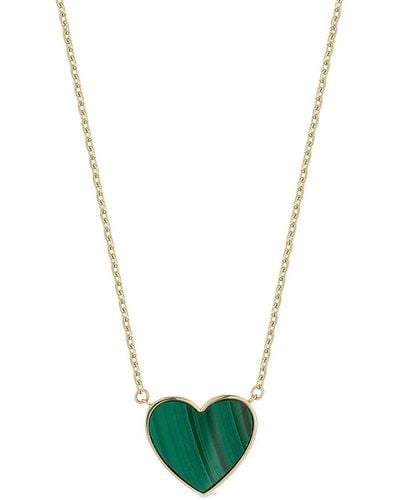 Ember Fine Jewelry 14k Malachite Heart Necklace - Multicolour
