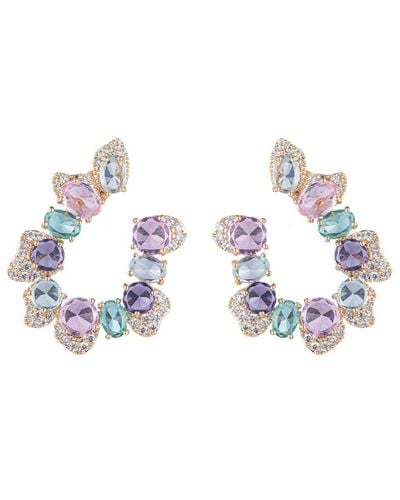 Eye Candy LA Luxe Collection Princess Cubic Zirconia Crystal Pastel Earrings - White