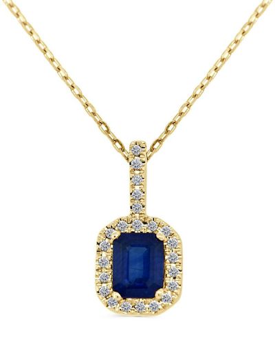 Sabrina Designs 14k 0.71 Ct. Tw. Diamond & Sapphire Octagon Pendant - Blue