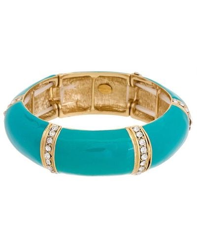 Kenneth Jay Lane Plated Rhinestone Stretch Bracelet - Blue