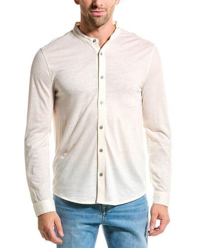 John Varvatos Fulton Regular Fit Wool Shirt - White