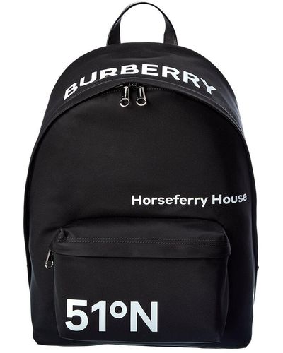 Burberry Horseferry Print Nylon Backpack - Black