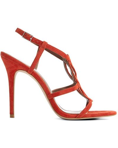 Reiss Pina Suede Sandal - Red