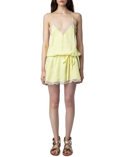 Zadig & Voltaire Ristyz Silk Mini Dress - Yellow