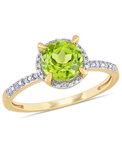 Rina Limor 10k 1.57 Ct. Tw. Diamond & Peridot Ring - Green
