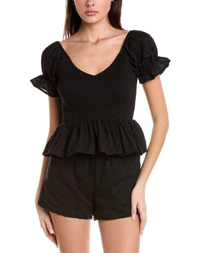 We Are Kindred Giovanna Peplum Top - Black