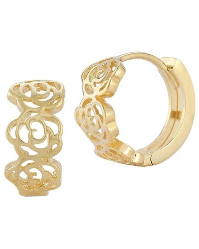 Ember Fine Jewelry 14k Rose Huggie Earrings - Metallic