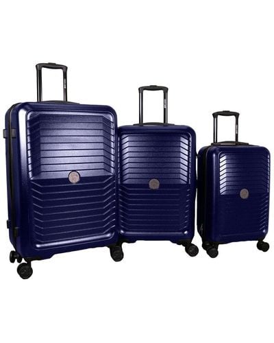 Roberto Cavalli Carbon Fiber 3pc Expandable Luggage Set - Blue