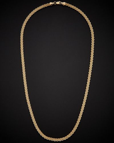 Italian Gold 14k Double Row Semi-solid Rope Necklace - Black
