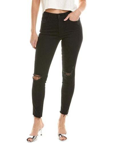 Mother Denim The Looker Guilty As Sin Ankle Fray Jean - Black