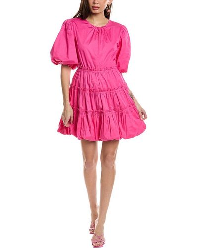 Jason Wu Poplin Balloon Sleeve Mini Dress - Pink