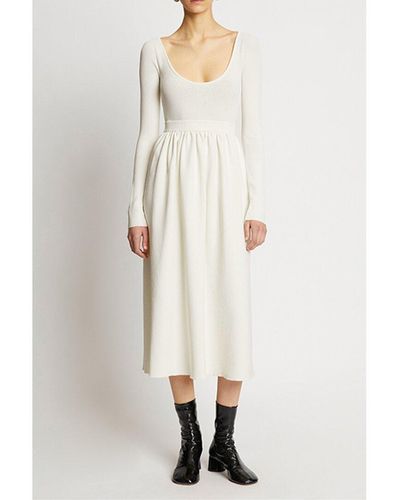 Proenza Schouler Rib Knit Midi Dress - White