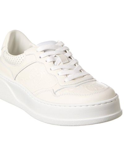 Gucci GG Embossed Leather Sneaker - White