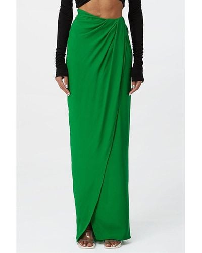 GAUGE81 Paita Silk Maxi Skirt - Green