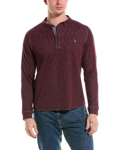 Tailorbyrd Reversible Henley Pullover - Red