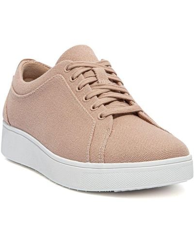 Fitflop Rally Leather-trim Sneaker - Natural
