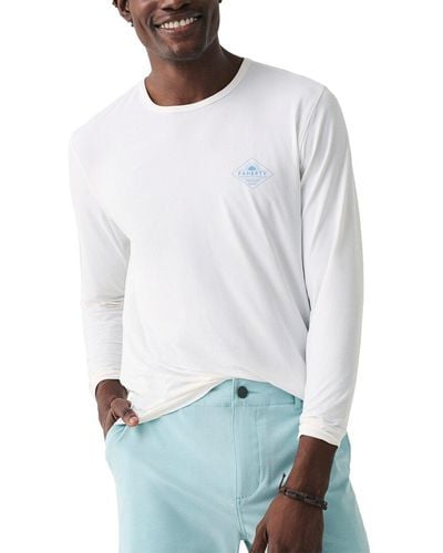 Faherty All Day Performance Upf Crew Shirt - White