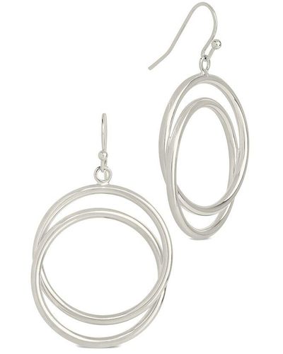 Sterling Forever Rhodium Plated Claudie Dangle Earrings - White