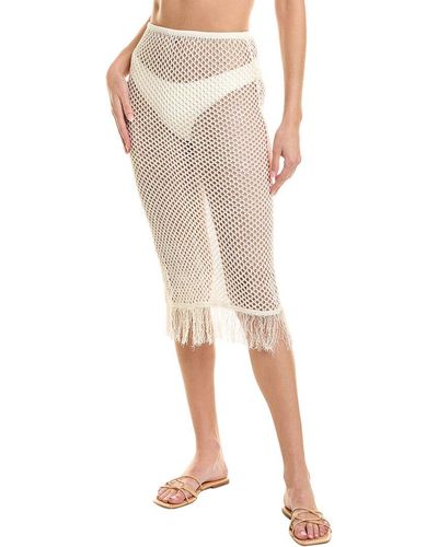 WeWoreWhat Fishnet Crochet Midi Skirt - Natural